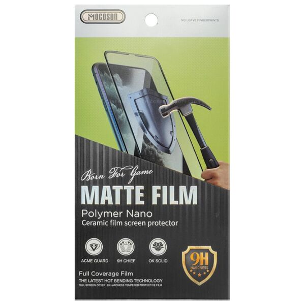 Screen protector Mocoson Polymer Nano Ceramic, Matte, Full 5D, για το Samsung Galaxy S10 Plus, 0.3mm, Μαυρο - 52627