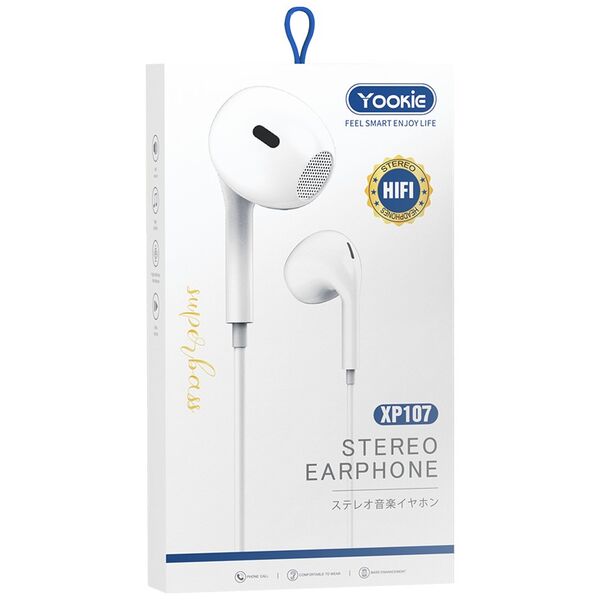 Κινητά ακουστικά με μικρόφωνο Yookie XP107, Λευκο - 20645