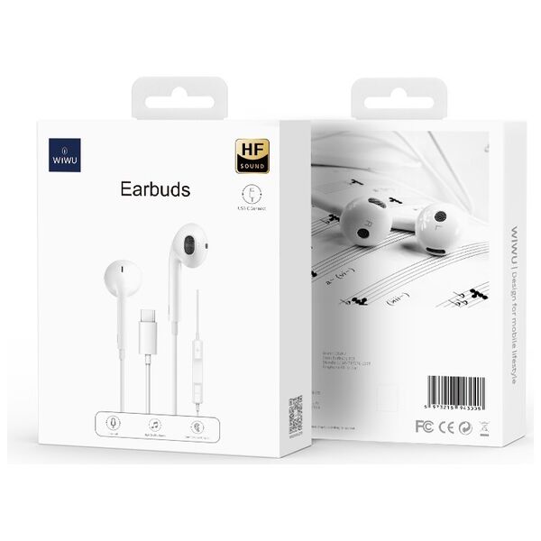 Κινητά ακουστικά με μικρόφωνο WiWu Earbuds 303, Type-C, Λευκο - 20733