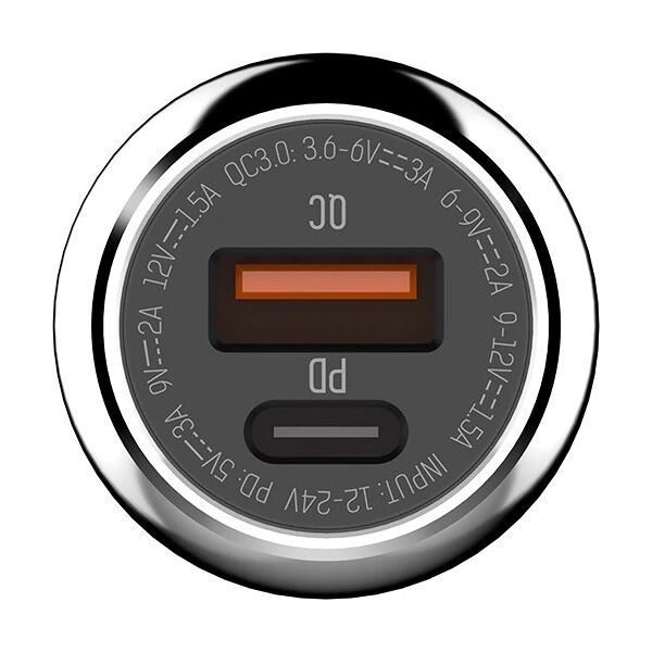 Φορτιστή αυτοκινήτου LDNIO C1, 1xUSB QC3.0, 1xType-C PD, με καλώδιο Micro USB, Γκρί - 40076