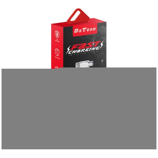 Φορτιστής δικτύου DeTech DE-32QCM, 18W, καλώδιο Micro USB, 2 x USB F, QC, λευκό - 40325