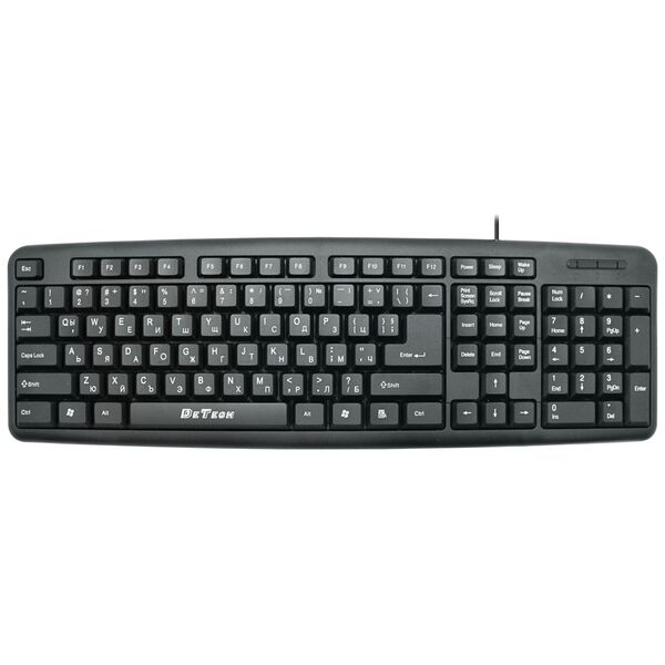 Πληκτρολόγιο DeTech DE6082, USB, Κυριλλικό, Μαύρο - 6082