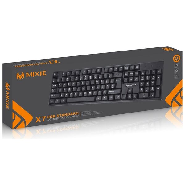 Πληκτρολόγιο Mixie X7, USB, Μαύρο - 6122
