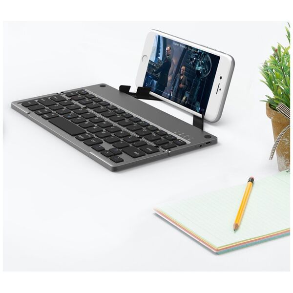 Πληκτρολόγιο No brand B048, Foldable, Bluetooth, Μαυρο - 6175
