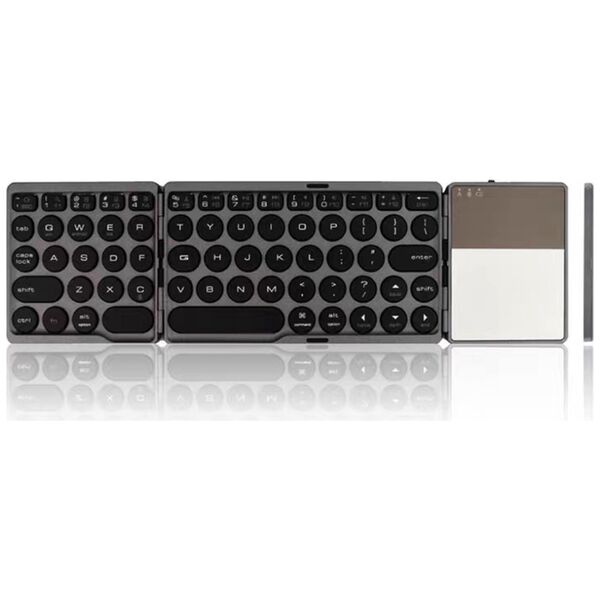 Πληκτρολόγιο No brand BT86, Touchpad, Foldable, Bluetooth, Μαυρο - 6176