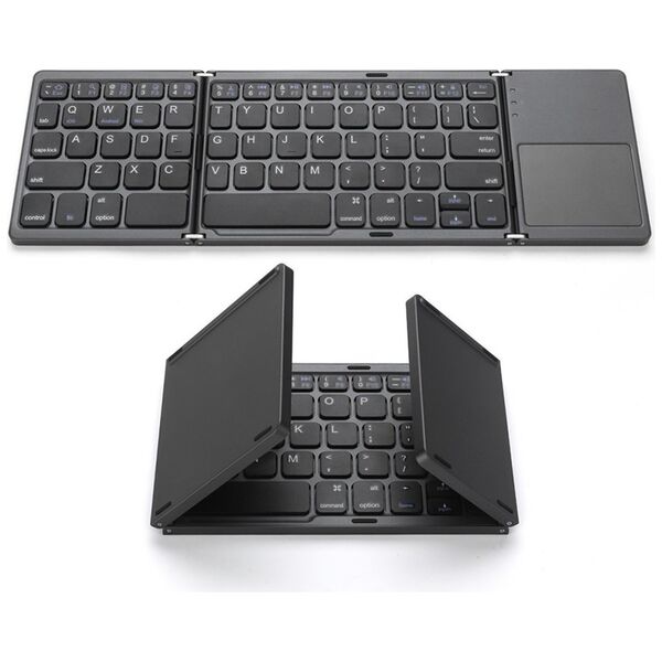 Πληκτρολόγιο No brand B033, Touchpad, Foldable, Bluetooth, Μαυρο - 6177