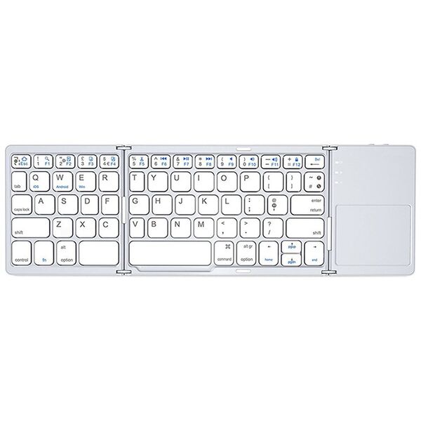 Πληκτρολόγιο No brand B033, Touchpad, Foldable, Bluetooth, Λευκο - 6178