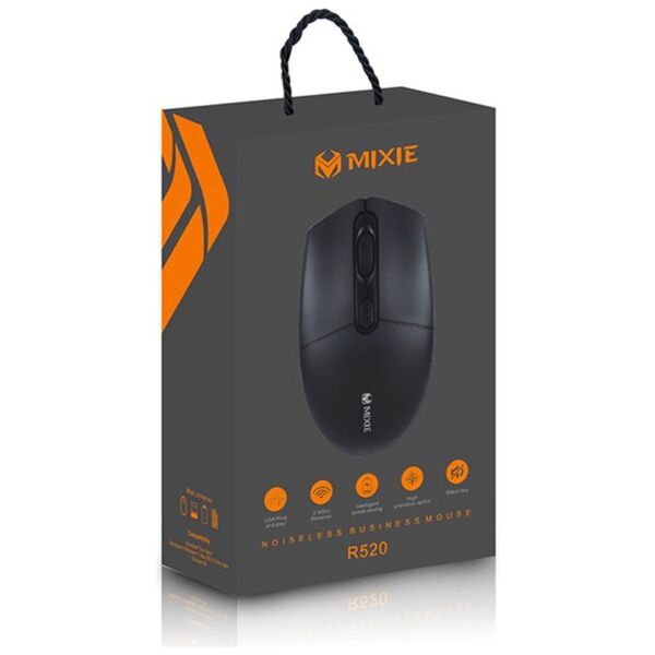 Ποντίκι Mixie R520S, ασύρματο, Silent, USB, 4D, Μαυρο - 720