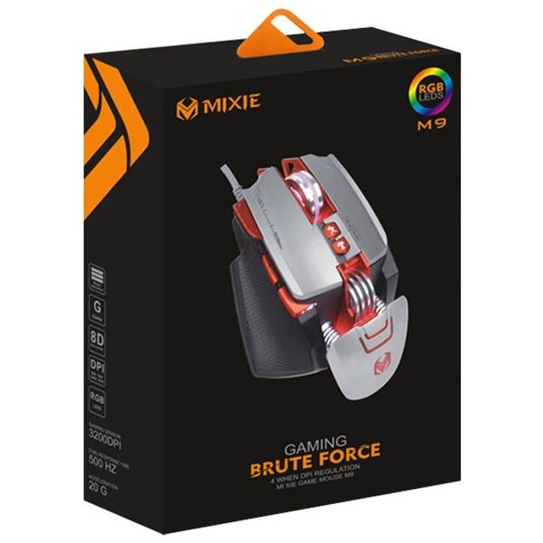 Ποντίκι παιχνιδιών Mixie M9, Οπτικό, 8D, Γκρί - 727