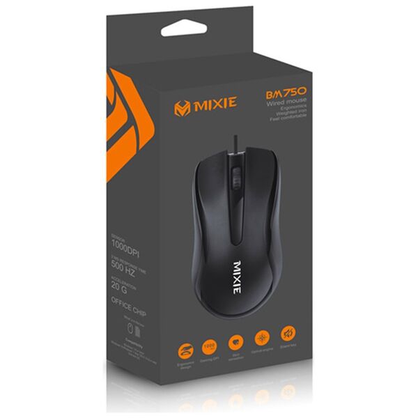 Ποντίκι Mixie B750, Optical, 3D, Μαύρο - 754