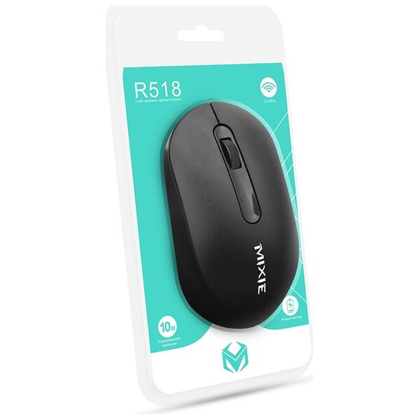Ποντίκι Mixie R518, ασύρματο, USB, 3D, Μαυρο - 756