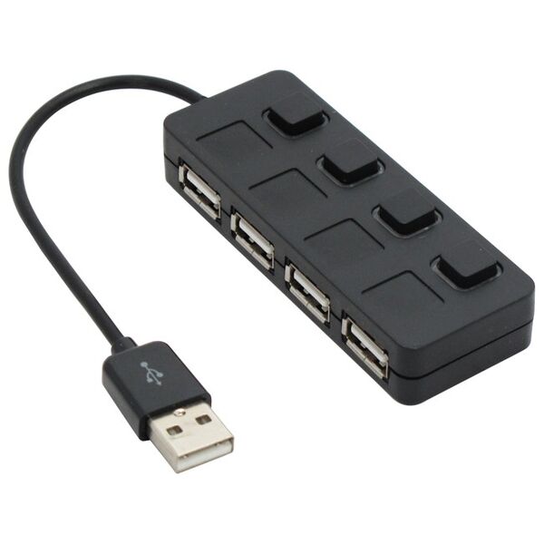 USB hub No Brand, USB 2.0, 4 θύρες, μαύρο - 12056