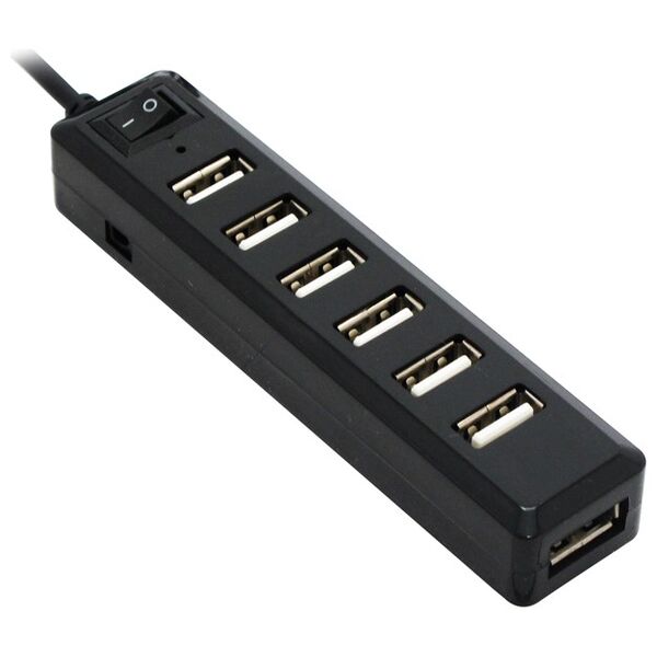 USB hub No Brand, USB 2.0, 7 θύρες, μαύρο - 12057