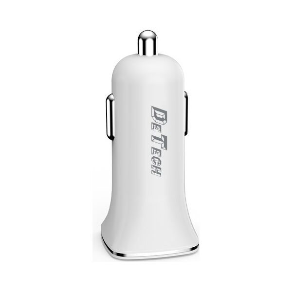 Φορτιστής αυτοκινήτου DeTech, DE-C01, 5V/2.4A, 12/24V, 2 x USB, Λευκο - 14122