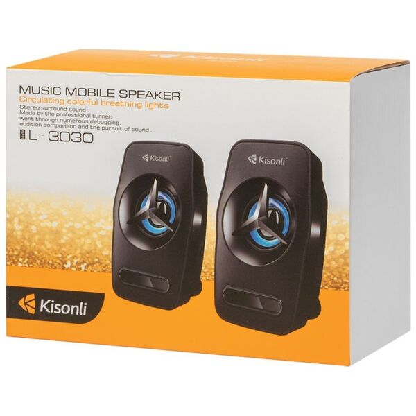 Ηχεία Kisonli L-3030, 2x3W, USB, Μαυρο - 22156