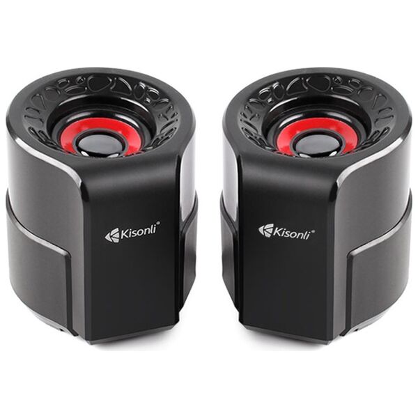 Ηχεία Kisonli A-909, 2x3W, USB, Μαυρο - 22160