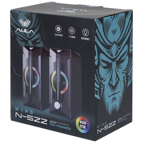 Ηχεία Aula N-522, 2x3W, USB, RGB, Μαυρο - 22188