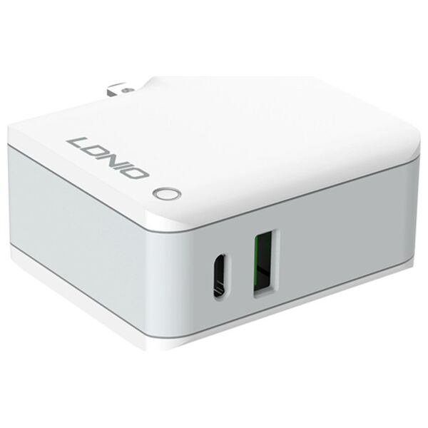 Network charger LDNIO A4403C, 1xUSB, 1xType-C PD, με καλώδιο Type-C to Type-C , White - 40094