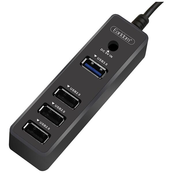 USB hub Earldom HUB07, USB 3.0, 4 θύρες, Μαυρο - 40172