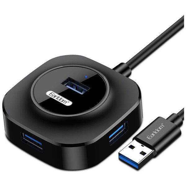 USB hub Earldom HUB06, USB 2.0, 4 θύρες, Μαυρο - 40173