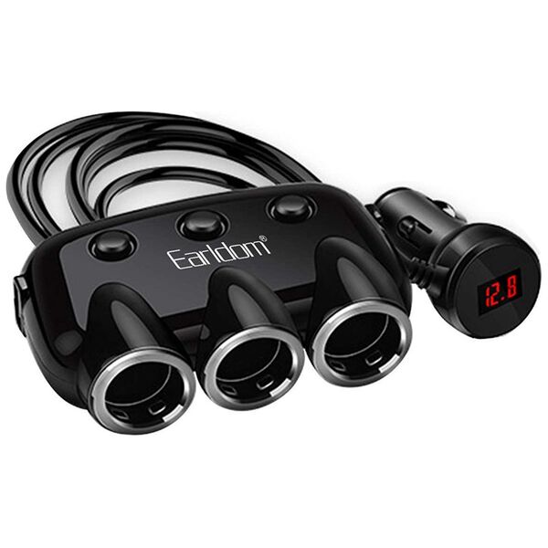 Car socket charger Earldom ES-CS1, Splitter, 2xUSB F, 3x12/24V, Different colors – 40207