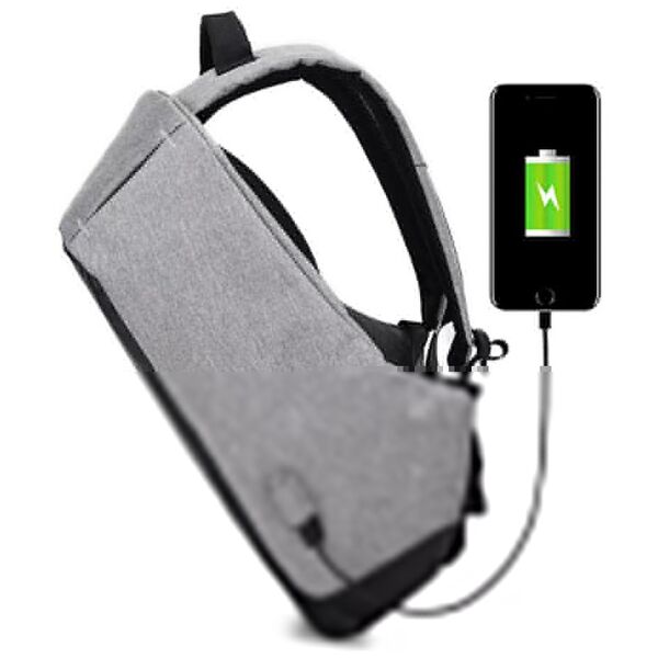 Laptop backpack No brand BP-01, 15.6", Γκρί - 45284