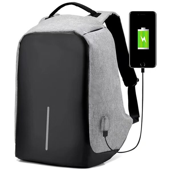 Laptop backpack No brand BP-01, 15.6", Γκρί - 45284
