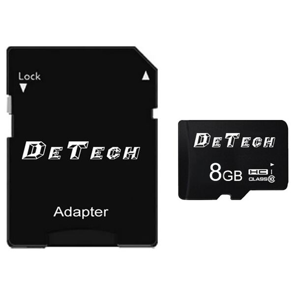 Memory card DeTech Micro SDHC-I, 8GB, Class 10 + Adapter - 62042