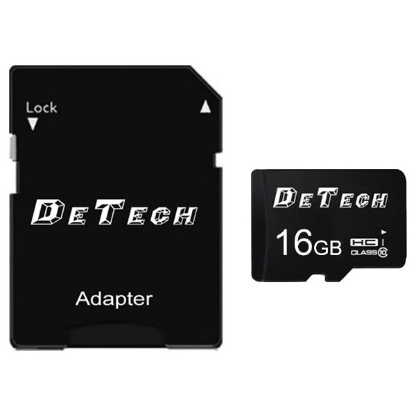 Memory card DeTech Micro SDHC-I, 16GB, Class 10 + Adapter - 62043