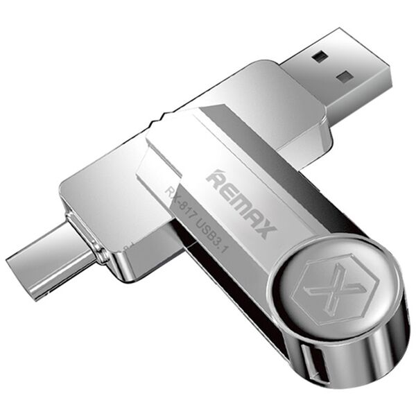 Μνήμη USB Remax RX-817 2in1, 64GB, USB 3.1, Ασημένιο - 62046