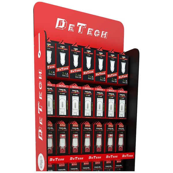 Ραφιερα DeTech DE-S01, 600x300x1800, Μαύρο/Κόκκινο - 14144