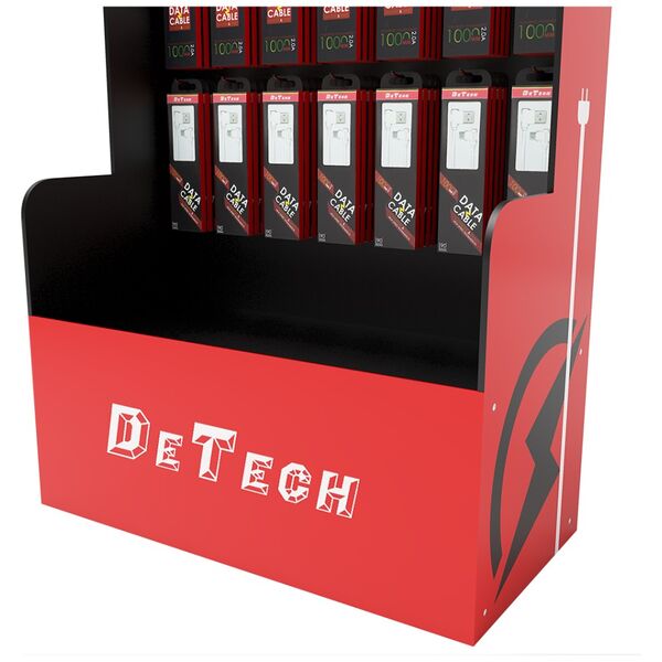 Ραφιερα DeTech DE-S01, 600x300x1800, Μαύρο/Κόκκινο - 14144