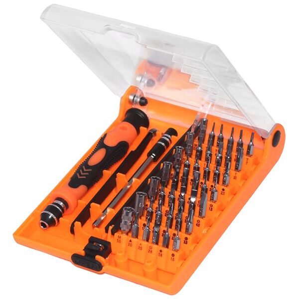 Precision screwdriver set Poso PS6045-A, 45in1, CR-V, Orange - 17630