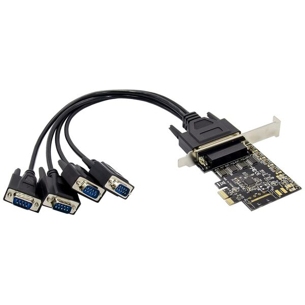 Controller No brand, PCI-E x1, Serial port, Low Profile, 4 Ports - 17757