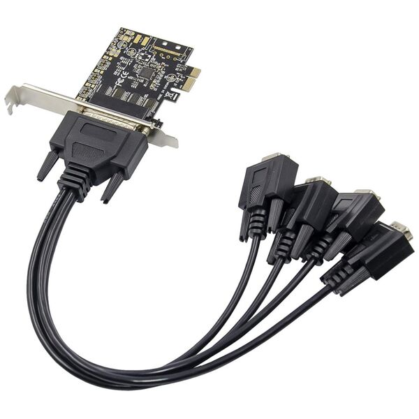 Controller No brand, PCI-E x1, Serial port, Low Profile, 4 Ports - 17757