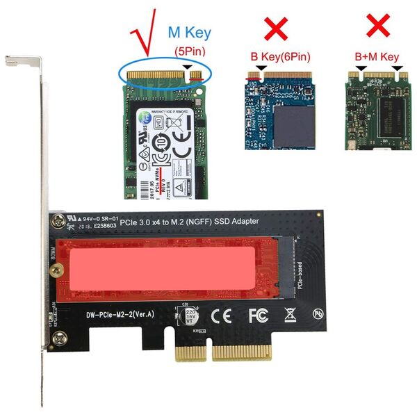 Controller No brand, PCI-E x4 to M.2 NVMe SSD - 17758