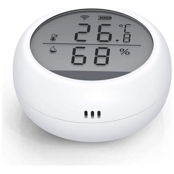 Smart sensor No brand PST-WSD400B, For temperature and humidity, LCD screen, Wi-Fi, Tuya Smart, White - 91010