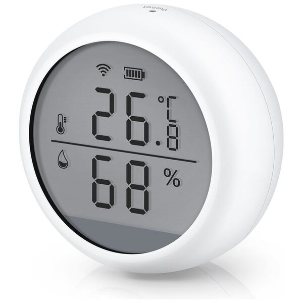Smart sensor No brand PST-WSD400B, For temperature and humidity, LCD screen, Wi-Fi, Tuya Smart, White - 91010