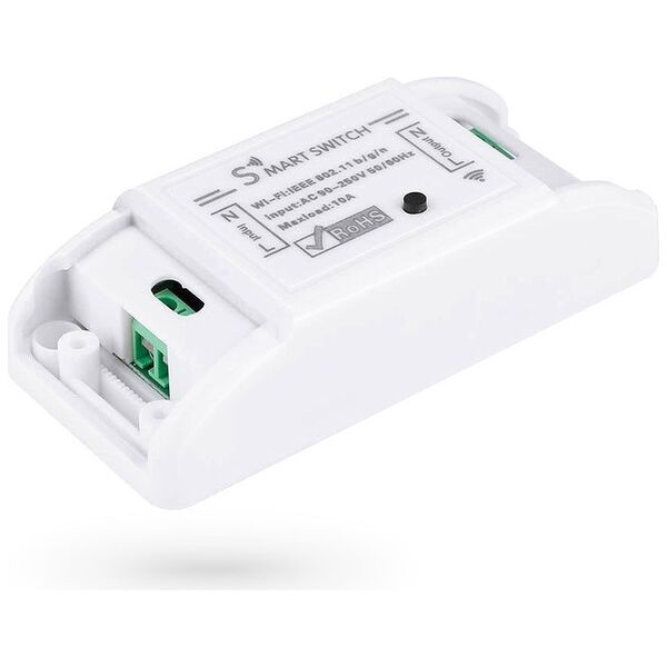 Smart switch No brand PST-WF-S1, 1 Channel, 220V, 10A, Wi-Fi, Tuya Smart, White - 91019