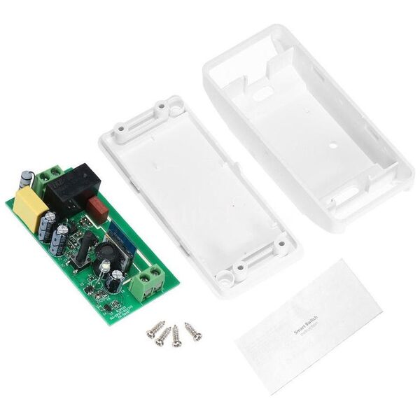 Smart switch No brand PST-WF-S1, 1 Channel, 220V, 10A, Wi-Fi, Tuya Smart, White - 91019
