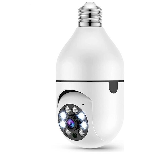 Smart security camera No brand PST-F1-3MP, 3.0Mp, PTZ, For socket E27, Wi-Fi, Tuya Smart, White - 91029