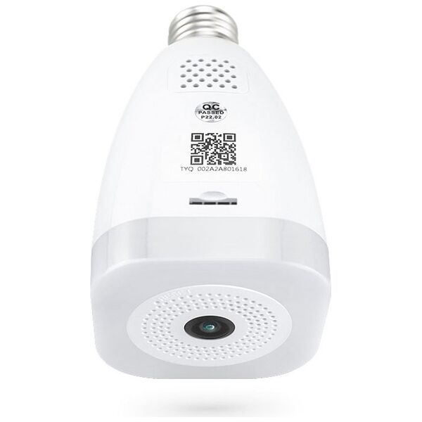Smart security camera No brand PST-F30A-3MP, 3.0Mp, Fisheye, For socket E27, Wi-Fi, Tuya Smart, White - 91030