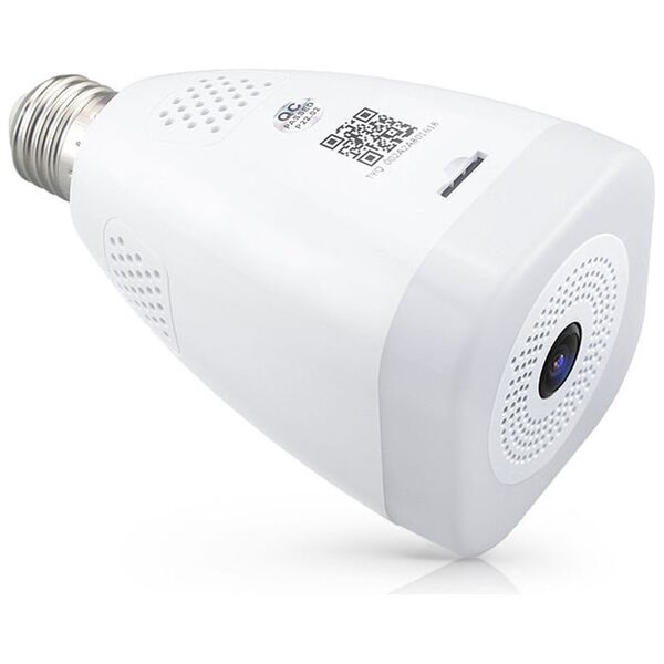 Smart security camera No brand PST-F30A-3MP, 3.0Mp, Fisheye, For socket E27, Wi-Fi, Tuya Smart, White - 91030