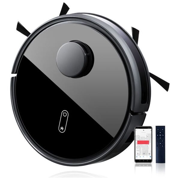 Robot vacuum cleaner No brand PST-S6-LWT, Laser, Wi-Fi, Tuya Smart, Black - 91044