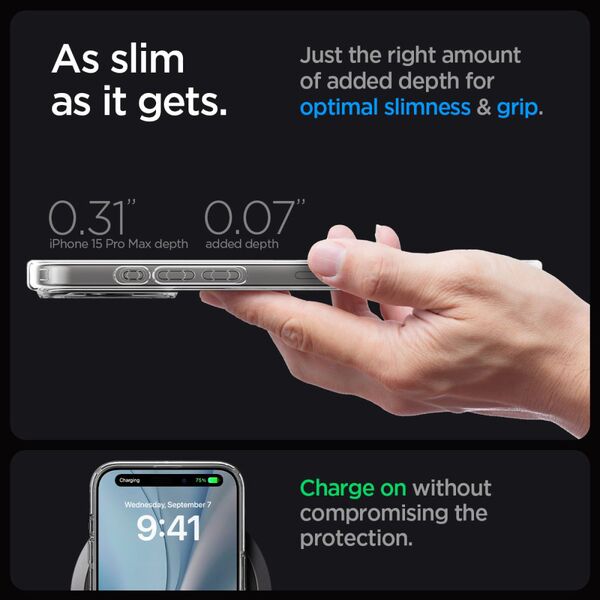 Spigen Husa pentru iPhone 15 Pro Max - Spigen Ultra Hybrid MagSafe - Frost Clear 8809896749299 έως 12 άτοκες Δόσεις