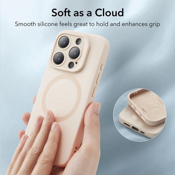 ESR Husa pentru iPhone 15 Pro - ESR Cloud Soft HaloLock - Light Tan 4894240178515 έως 12 άτοκες Δόσεις