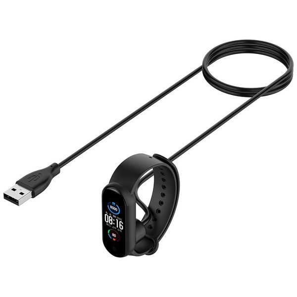 Techsuit Incarcator pentru Xiaomi Mi Band 5/6/7, USB, 3.5W, 1m - Techsuit (TXC1) - Black 5949419077218 έως 12 άτοκες Δόσεις