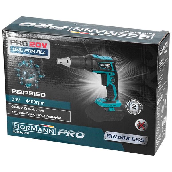 Bormann pro Bbp5150 Κατσαβιδι Γυψοσανιδας 20v Brushless Μπαταριας 036326 έως 12 Άτοκες Δόσεις