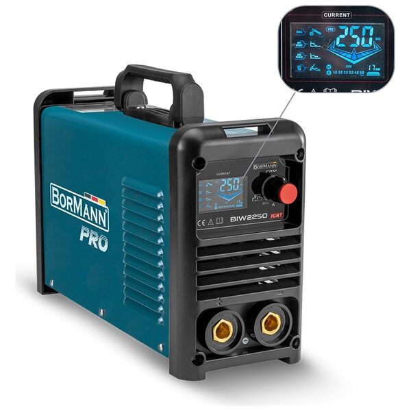 Bormann pro Biw2250 Ηλεκτροκολληση Inverter Αποδοση 250α/60%, Ψηφ.οθονης, Μεγ.ηλεκτροδιο 5mm, Περιλαμβανει Εξαρτηματα 061984 έως 12 Άτοκες Δόσεις