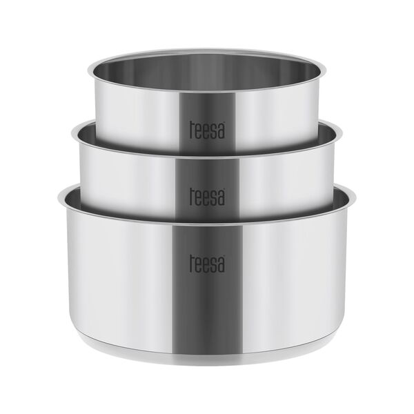 Teesa Σετ κατσαρόλες ανοξείδωτες με αποσπώμενη λαβή TEESA Cook Expert Single Hand (3 τμχ) TSA0148 έως 12 άτοκες Δόσεις